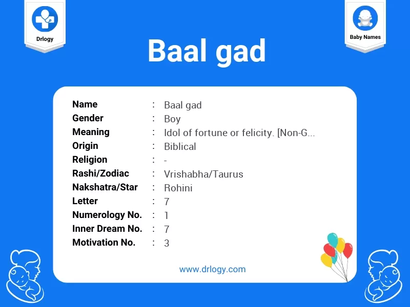 Baal Gad Name Meaning